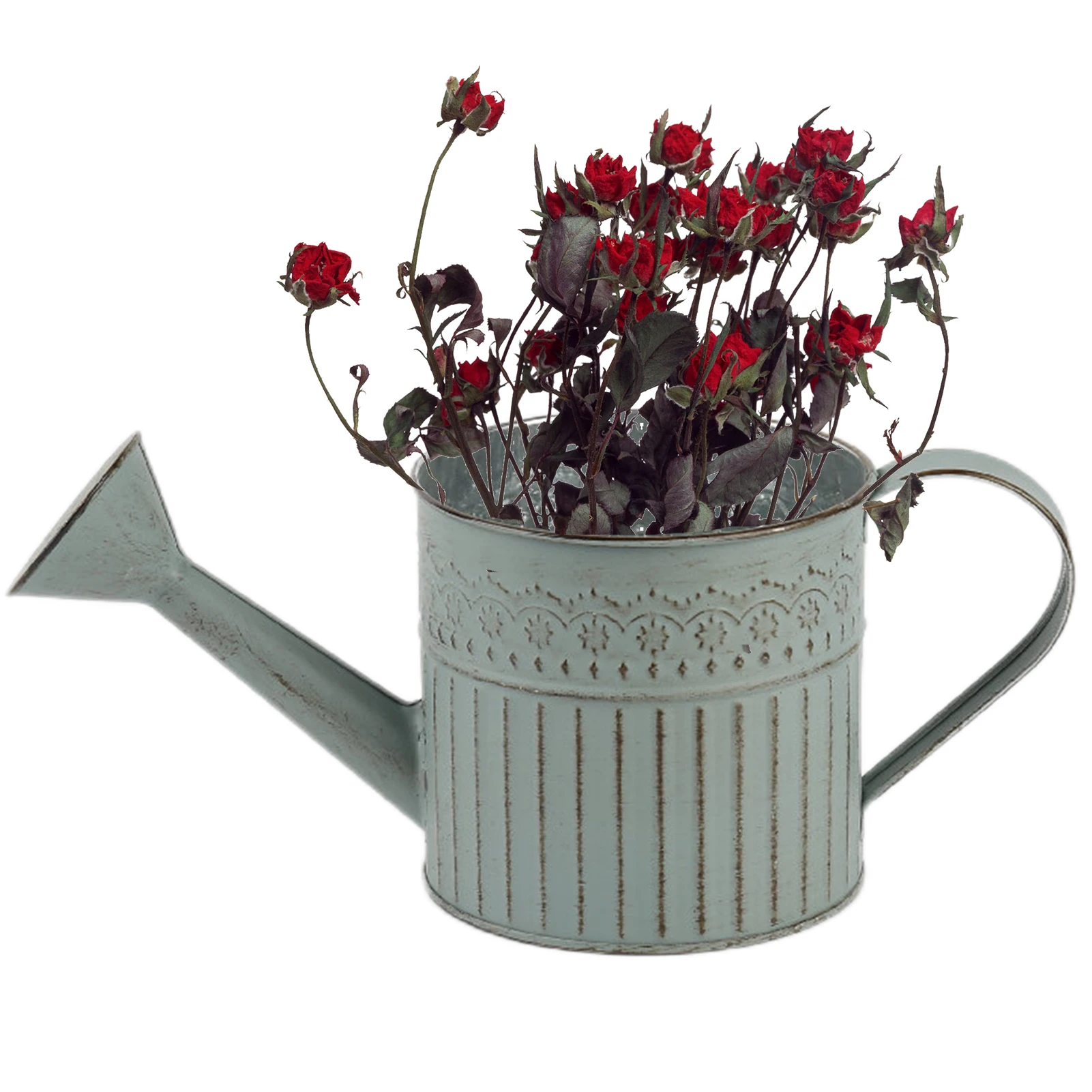 

Vintage Flower Bucket Metal Galvanized Flower Vase Farmhouse French Bucket Rustic Home Decor For Fresh And Dried Floral