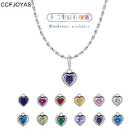 ccfjoyas 100 real 925 sterling silver twelve birthstone love necklace women simple ins diy heart pendant necklace fine jewelry