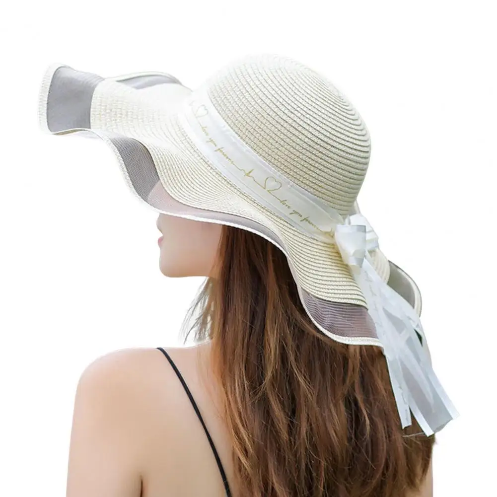 

Summer Women Beach Hat Sun Cap Korean Style Wide Brim Hat Korean Style Anti Sun Hat