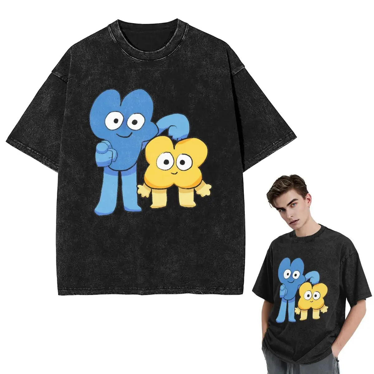 Фото Промытые футболки Four And X Bfdi в стиле Харадзюку, футболка в стиле хип-хоп с короткими рукавами, уличная одежда, топы, футболки для мужчин и женщин №4