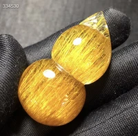 natural gold rutilated quartz gourd pendant 46 52519 6mm necklace brazil cat eye gold rutilted women men jewelry aaaaaaa