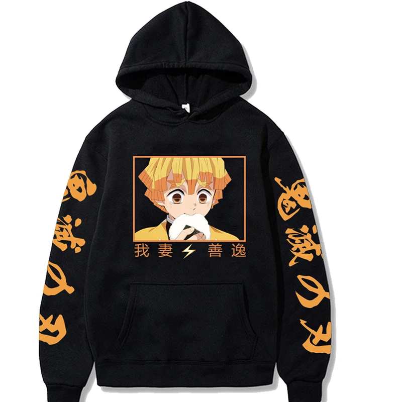 

Hot Anime Demon Slayer Agatsuma Zenitsu Printed Hoodie New Manga Harajuku Long Sleeve Pullover Homme Hip Hop Sudadera De Hombres
