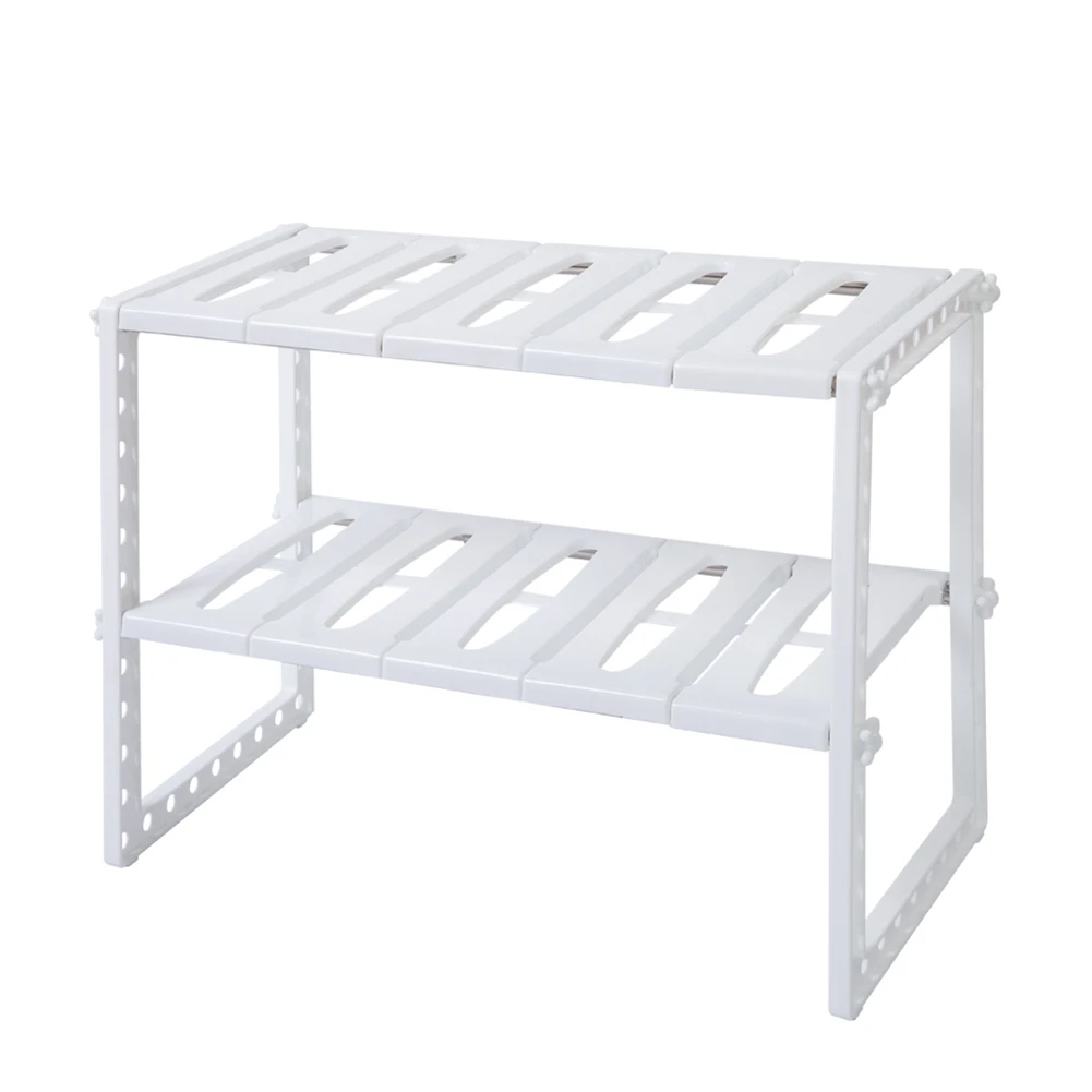 

Household Kitchen Bathroom Sink Shelf Fridge Side Rack Expandable Storage Stand Space Stainless Steel Saving Organizer