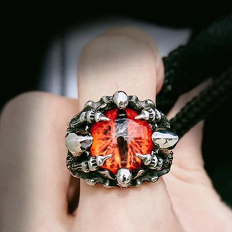 

Open Adjustable Evil Eye Ring for Men Women Punk Hip Hop Domineering Demon Eyes Vintage Boho Finger Rings Party Jewelry Gift
