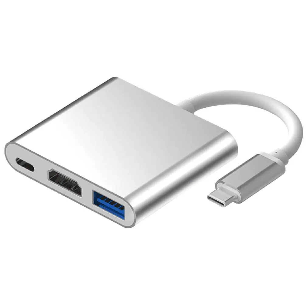 

New 3 In 1 Multiport Adapter USB Type C Hub To HDMI-Compatible 4K USB 3.1 Notebook Charging PD Converter