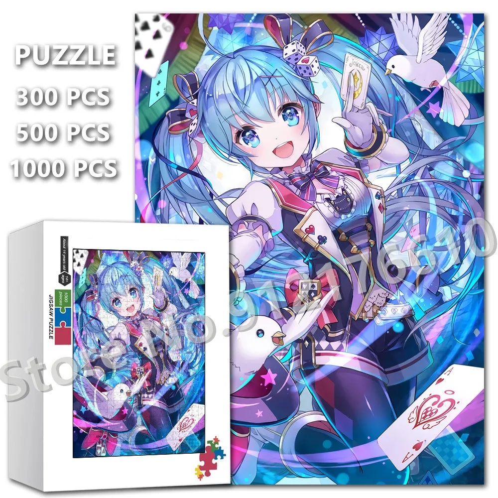 

Japanese Anime Dual Horsetail Girls 300/500/1000 Pieces Jigsaw Puzzles Cute Cartoon Decompression Assemble Puzzles Toys Gifts