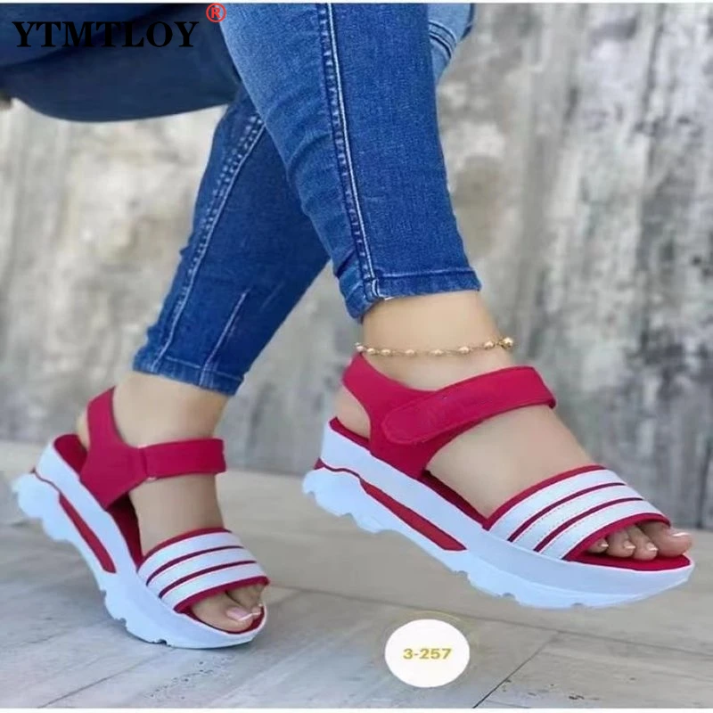 Summer Slip on Women Wedges Sandals Platform High Heels Fashion Open Toe Ladies Casual Shoes Promotion Slides Slippers 6 |