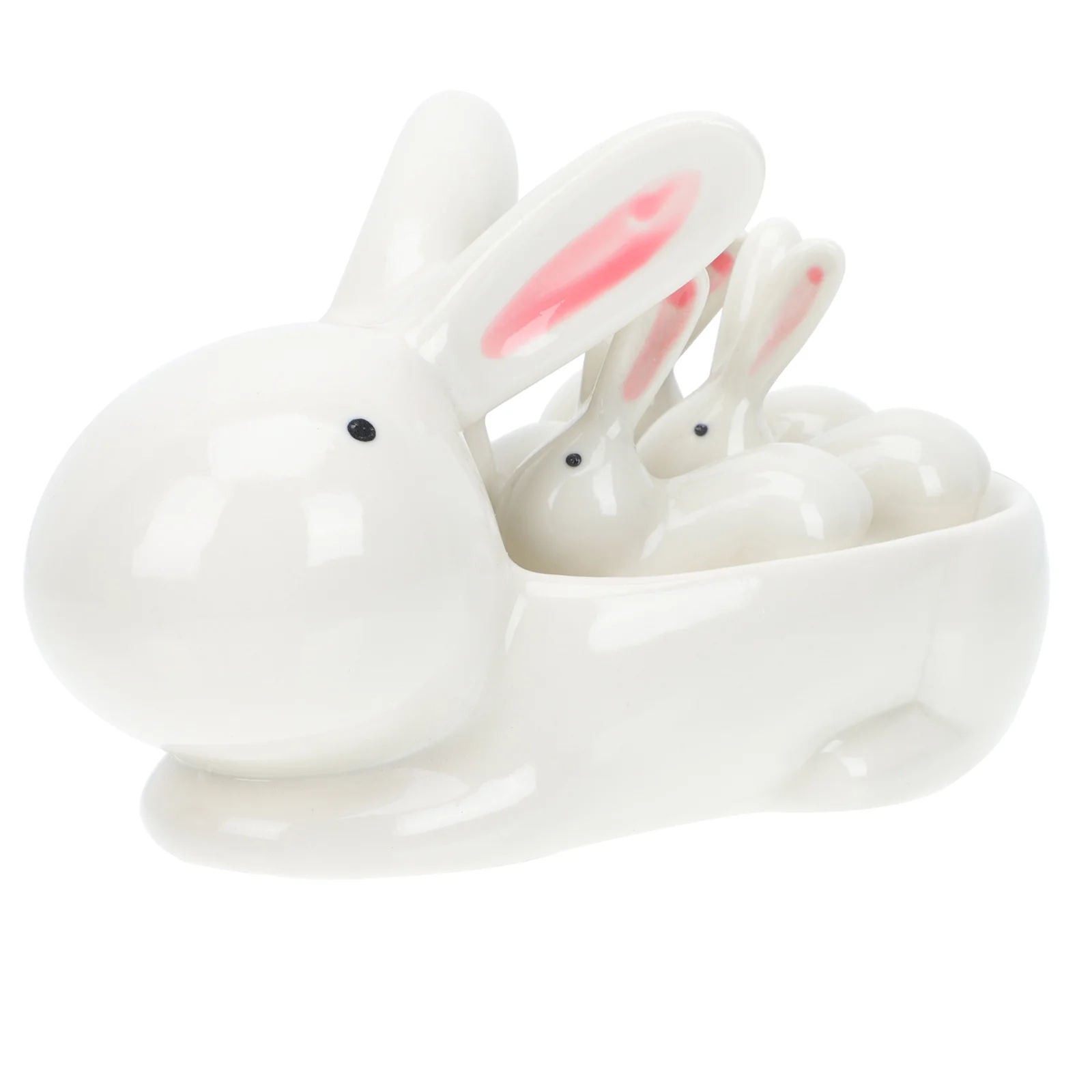 

1 Set of Creative Household Crafts Hand-painted Rabbit Adornments Chopsticks Holder