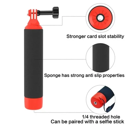 Плавающая ручка для Insta360 X4 для Insta 360 ONE X3 / ONE X2 /GO 2/GO3s Gopro Hero 12 11 10 9 max DIve Case Аксессуары