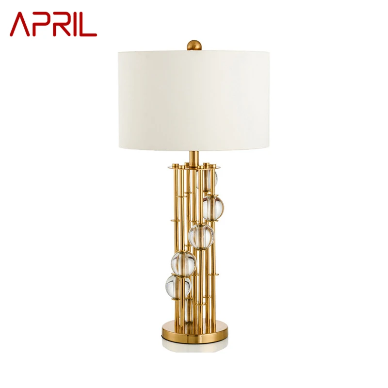 

APRIL Nordic Crystal Table Lamp LED Modern Dimming Gold Desk Light Creative Decor for Home Living Room Bedroom