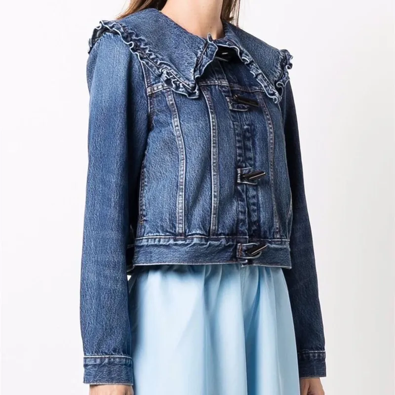 

Модная женская джинсовая куртка, женская джинсовая куртка на весну и осень, Повседневная Женская куртка, короткие стильные уличные куртки д...
