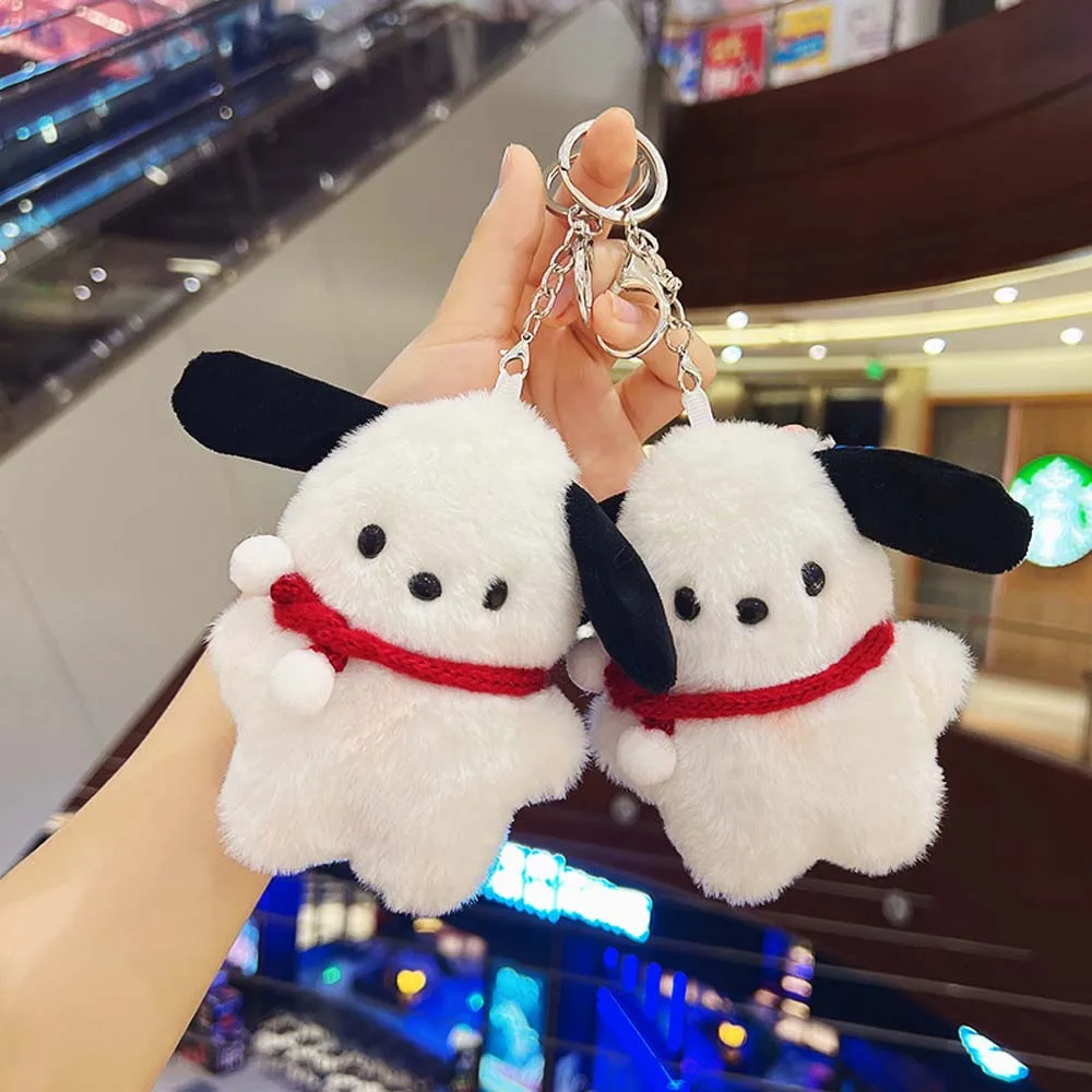 

Sanrio Plush Keychain Kawaii Pachacco peluche Keychains Cute Soft Stuffed Pendant Anime Accessories Doll Gift For Kids