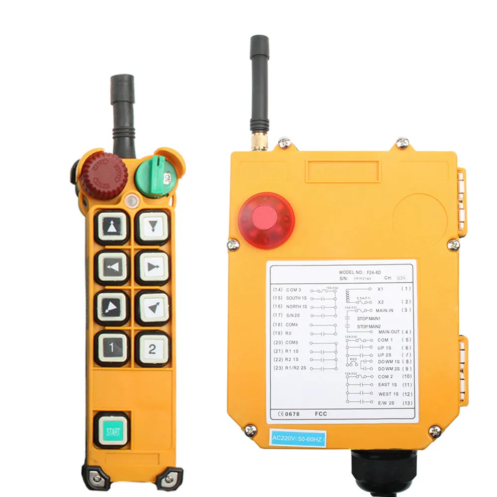 

F24-8S F24-8D 1Transmitters + 1 Receiver Industrial Wireless Radio Remote Controller Switch Speed Control Hoist Crane Lift Crane