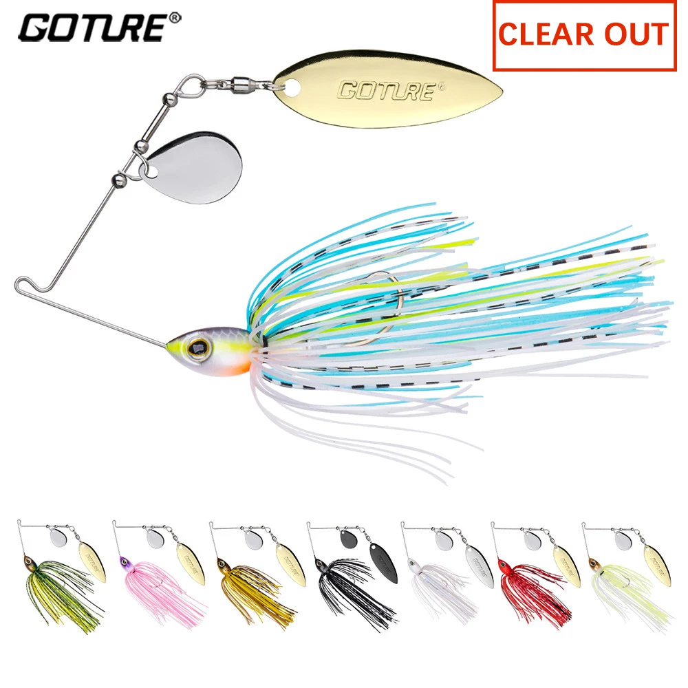 

Goture Spinnerbait Fishing Lure Jig Metal 15g 19g Bass Spoon Buzzbait Swimbait High Speed Willow Waterdrop Blade Spinner Bait