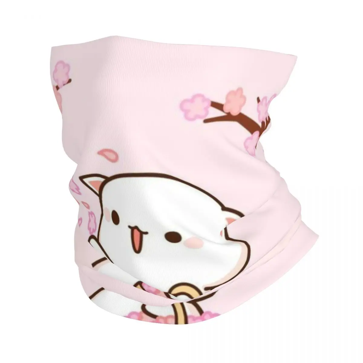 

Kawaii Mochi Cat Peach And Goma Bandana Neck Warmer Men Women Winter Ski Hiking Scarf Gaiter Face Cover