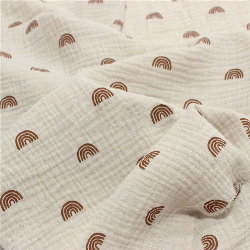 

Skin-Friendly Pure Cotton Crepe Fabric By Meters 100x135cm Double Gauze Cotton Seersucker Material DIY Sewing Patchwork Blanket