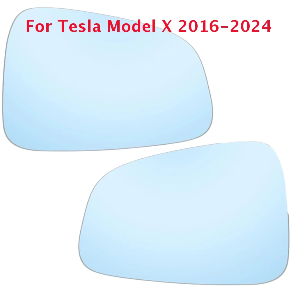 

Для Tesla Model X Model S Model Y 2016-2024 левое и правое боковое синее зеркало с подогревом, широкоугольное зеркало заднего вида