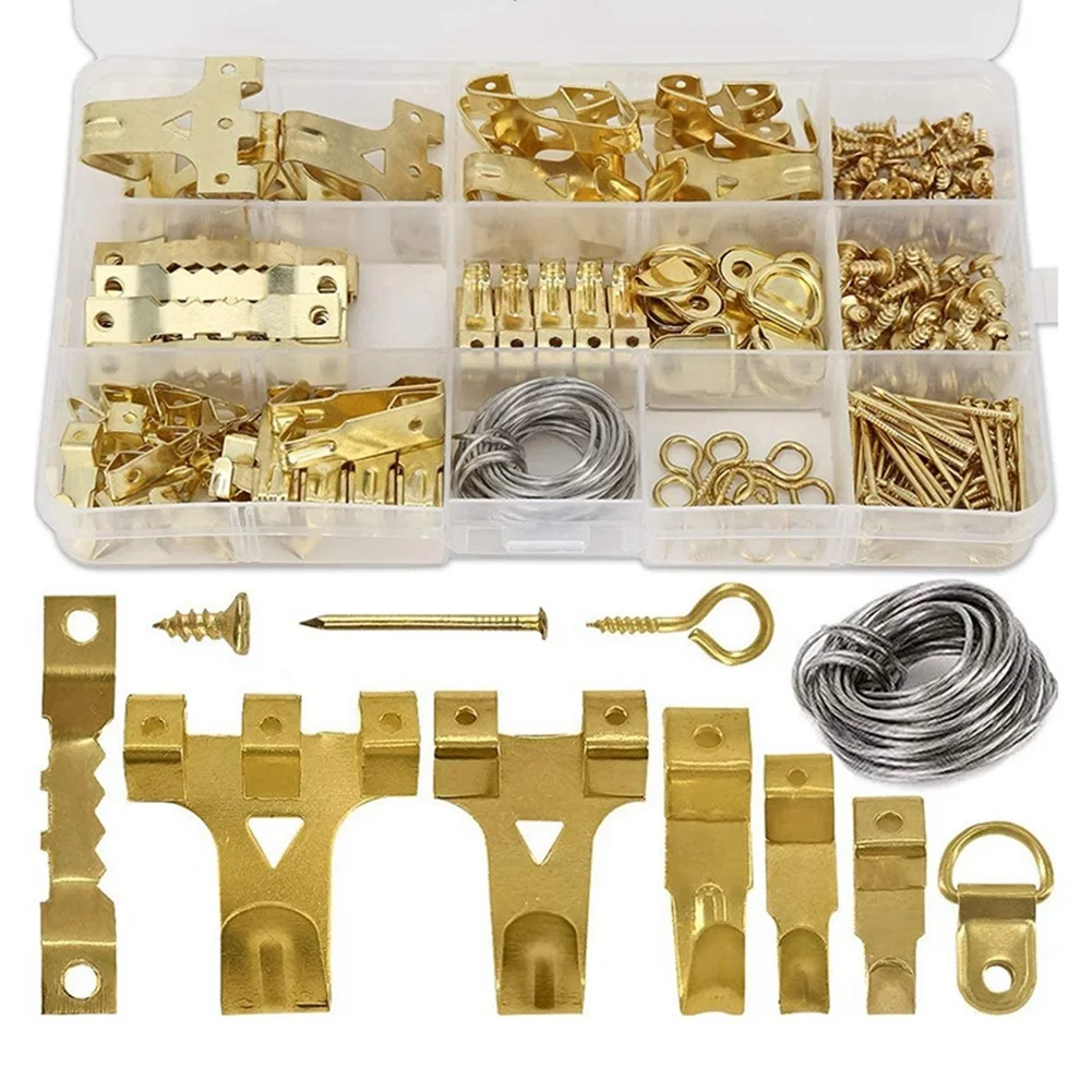

282Pcs Picture Hooks for Hard Walls Picture Hanging Kit for Picture Frame Fixing Assorted Picture Hanger Set