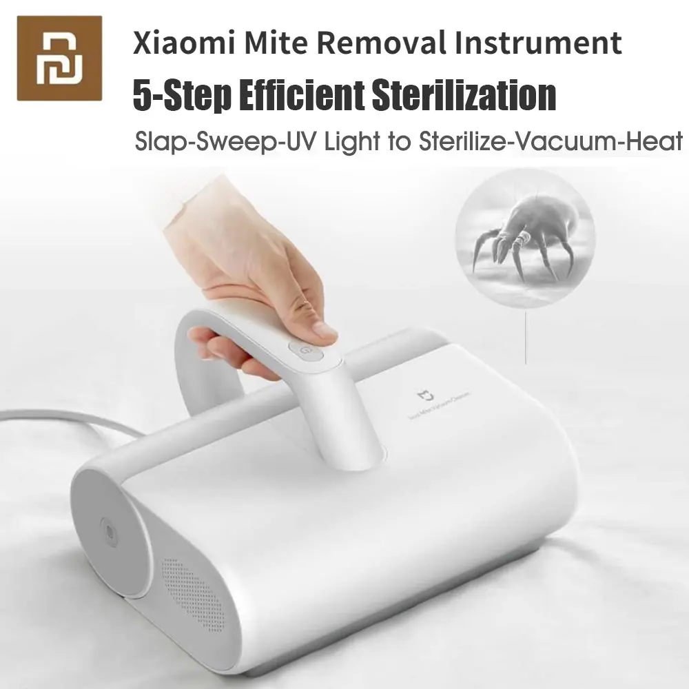 

Original Xiaomi Mijia Mite Removal Vacuum Cleaner Handheld 50℃ Hot Air UV-C Mite Removal Bacteria Filtration12kPa High Suction