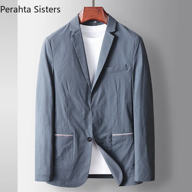 

Casual Top Quality Korean Blazers for Men Solid Color Light and Thin Non-iron Slim Fit Suits Spring Mens Clothing 2023 New