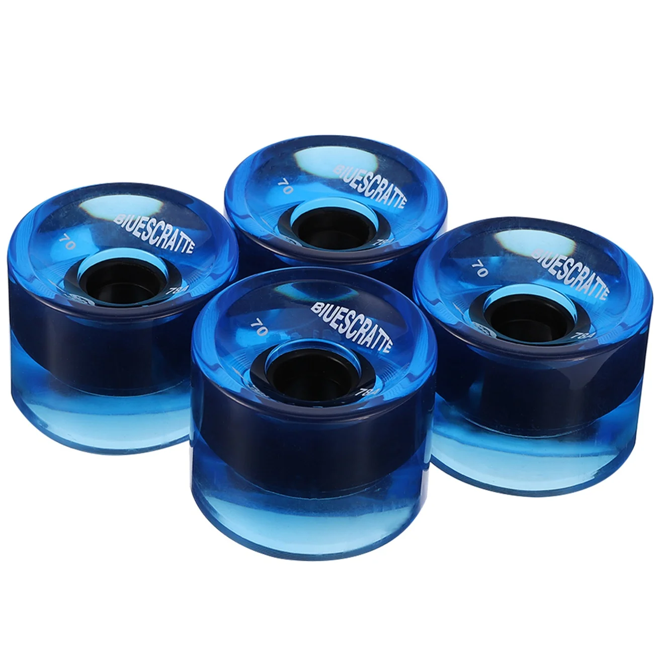 

4 Pcs/Set Skateboard Wheels 78A PU Wheels Roller Skate Longboard Tires Skateboard Replacements Parts,Transparent Blue