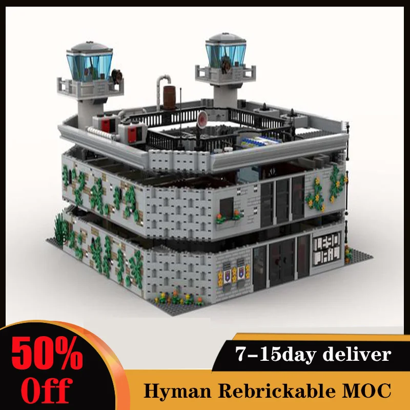 

6738PCS Hyman MOC Modular Maximum Security Prison Street View Building Blocks Bricks Children Birthday Toys Christmas Kids Gifts