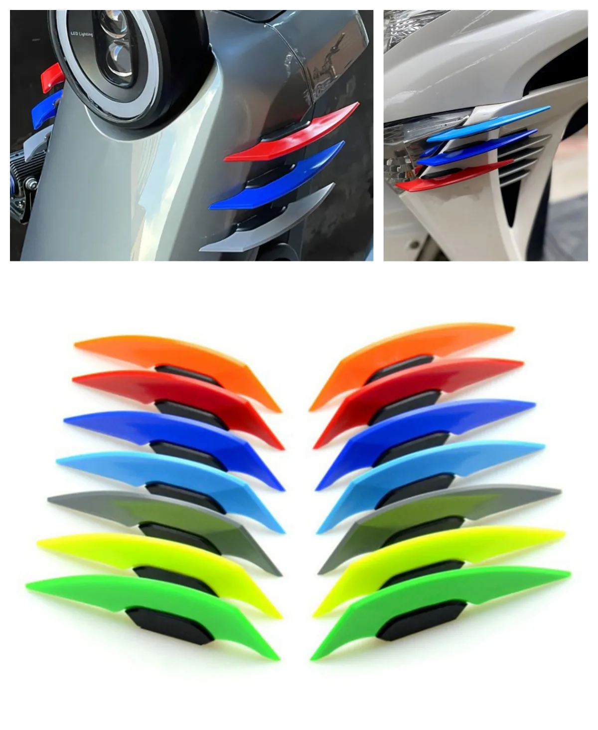 

1Pair Universal Motorcycle Winglet Aerodynamic Spoiler Dynamic Wing Decoration Sticker for Motorbike Scooter