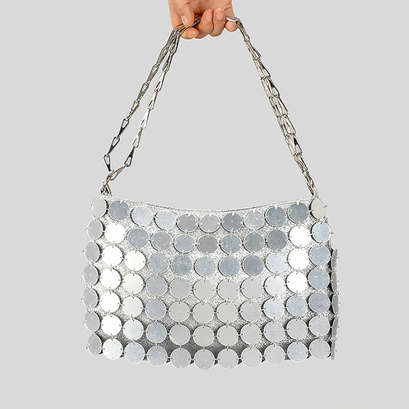 

Shiny Metallic Sequin Underarm Bag Luxury Designer Handbag For Women 2023 New Crossbody Shoulder Bag Messenger Bag Purses