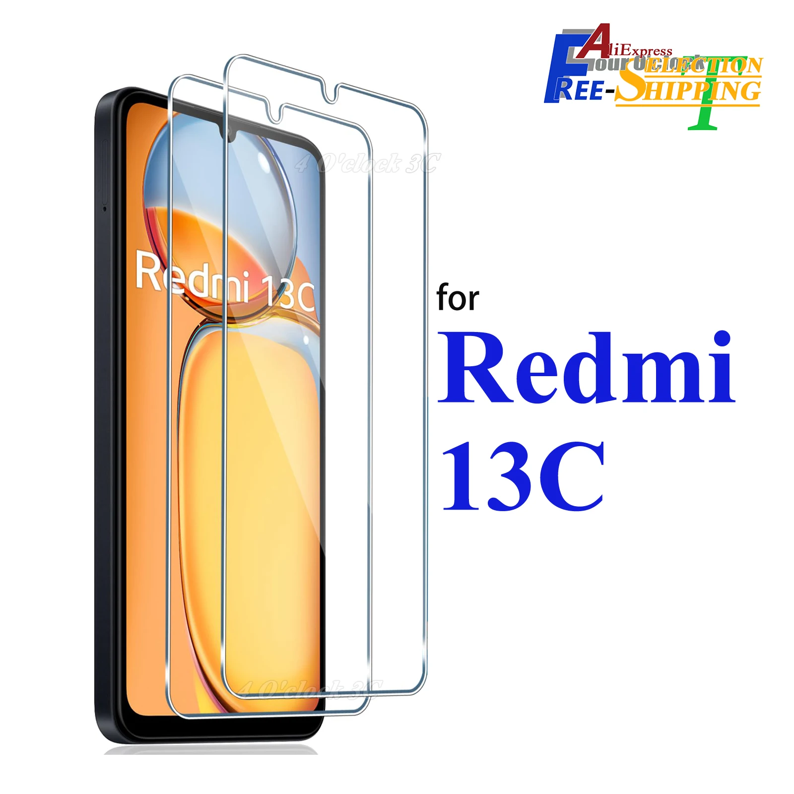 Фото Для Xiaomi Redmi 13C Защитная пленка для экрана из закаленного стекла Crystal Mica 9H HD Прозрачная защита от царапин №1