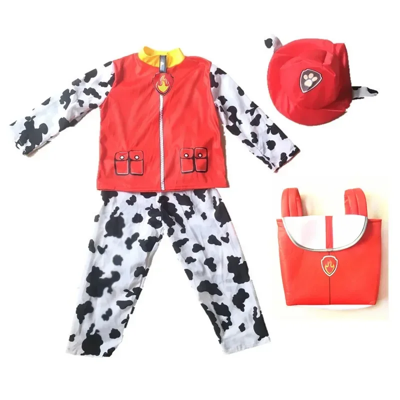 Anime Dog Patrol Kids Tops Pants Backpack Hat Marshall Chase Skye Zuma Rubble Children Uniforms Halloween Cosplay Costume