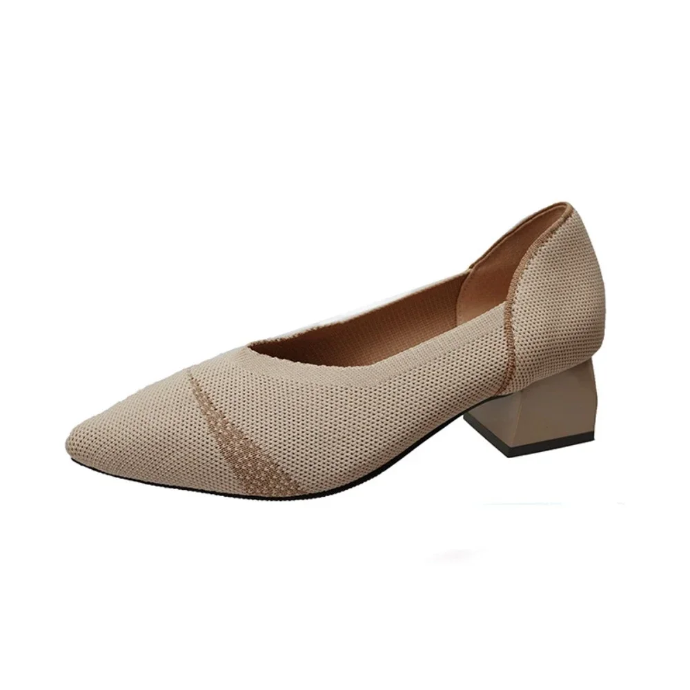 Новая женская обувь модная эластичная вязаная дышащая латексная стелька на