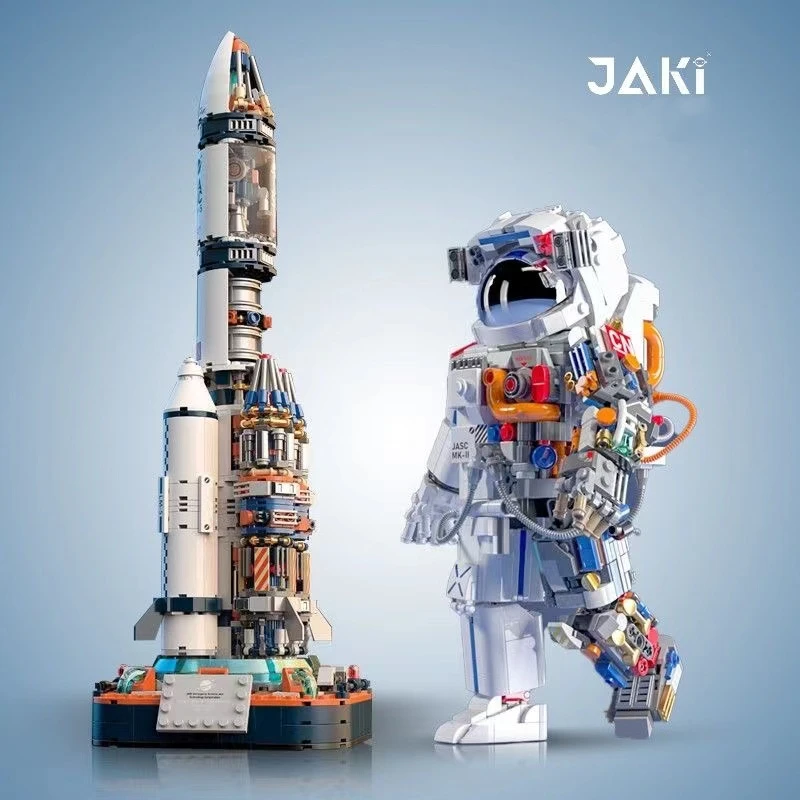 

Creative Aerospace Spaceman Rocket Building Block MOC Mechanical Exploring Astronaut Robot Bricks Toys For Boy Children Gifts
