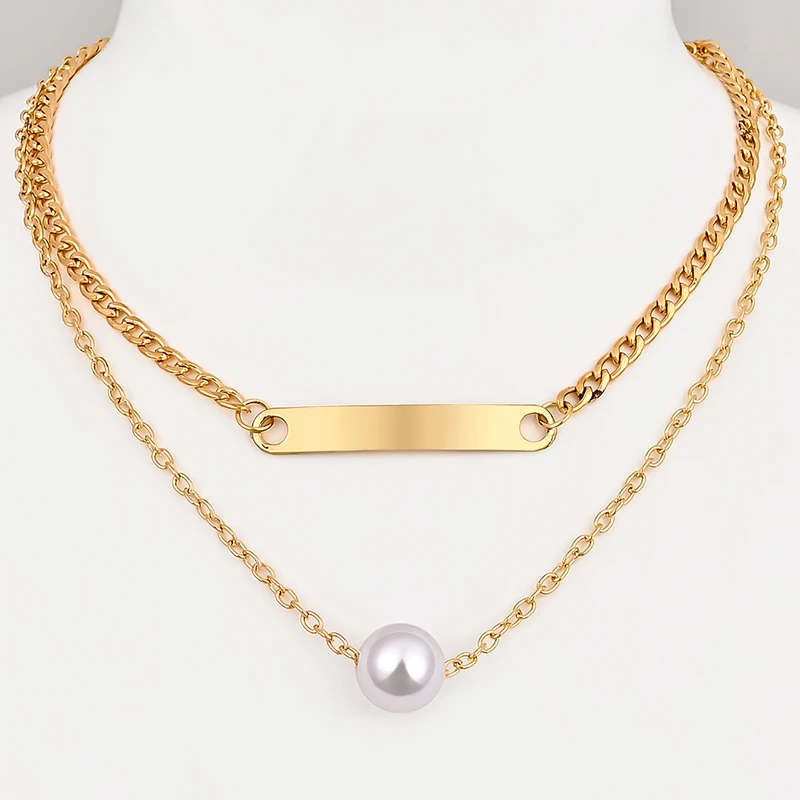 Винтажное многослойное ожерелье с жемчужинами женское ювелирное изделие бирка