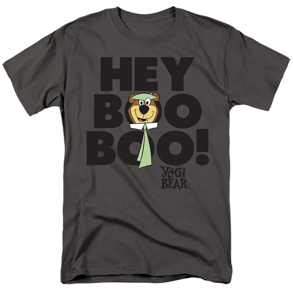 Лицензированная Мужская футболка YOGI BEAR HEY BOO SM 5XL с длинным или коротким рукавом