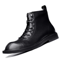 high quality ankle boots cashmere zipper big size combat boots mens boots and luxury shoes autumn winter genuine leather cowhide