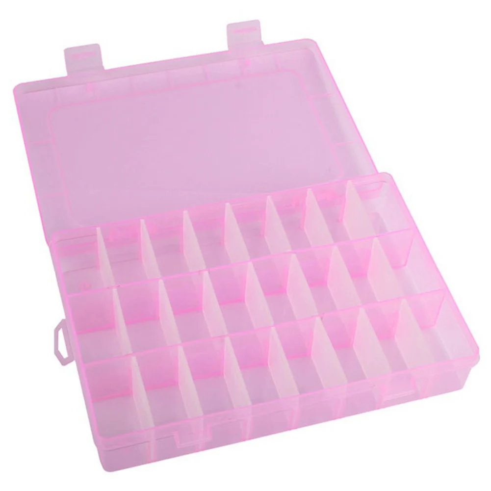 

24 Grids Compartment Plastic Storage Box Screw Holder Case Organizer Container For Store Craft Part Metal Part Sewing Accessory