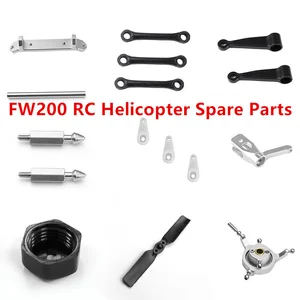 FLY WING FW200 RC Helicopter Spare Parts Propeller Spindle Horizontal Axis Rotor Clip Swashplate Servo Arm Tripod Nut