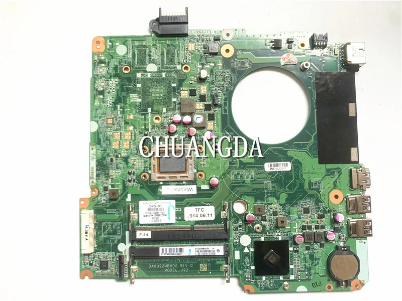 

DA0U92MB6D0 734829-001 734829-501 для ноутбука HP Pavilion 15-N 15-N013DX, материнская плата