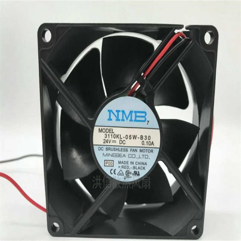 original nmb 8025 3110kl-05w-b30 dc24v 0.10a 8cm two-wire inverter cooling fan