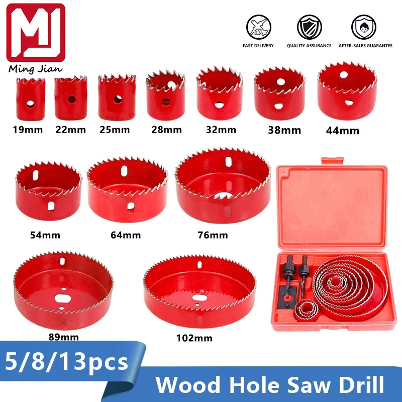 

Hole Saw Set 5/8/13pcs 19-127mm Wood Metal Drilling Tools Hole Core Cutter Hole Saw Drill