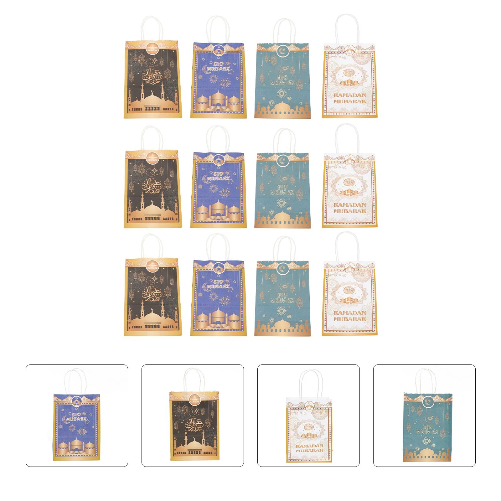 

Eid Bag Gift Ramadan Bags Paper Wrapping Mubarak Present Tote Party Supplies Lantern Muslim Favor Boxes Treat Storage Pouch