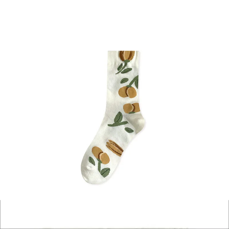 Women Flower Socks Japanese Style Cartoon Flower Candy Color Harajuku Kawaii Breathable Casual Socks