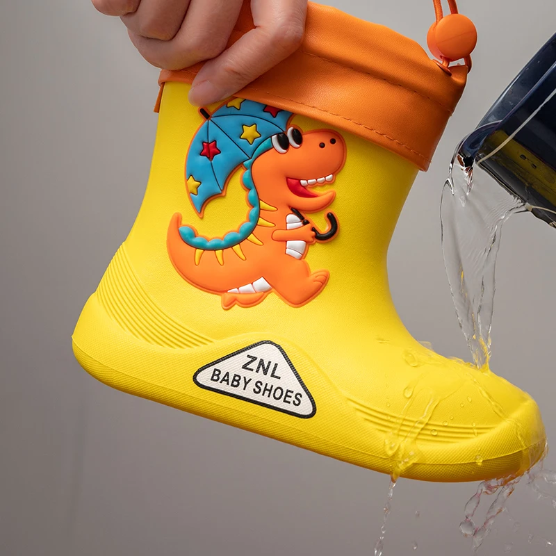 

Детские съемные плюшевые дождевые сапоги из ЭВА, водонепроницаемая обувь для мальчиков и девочек, легкая теплая детская водонепроницаемая обувь на все сезоны