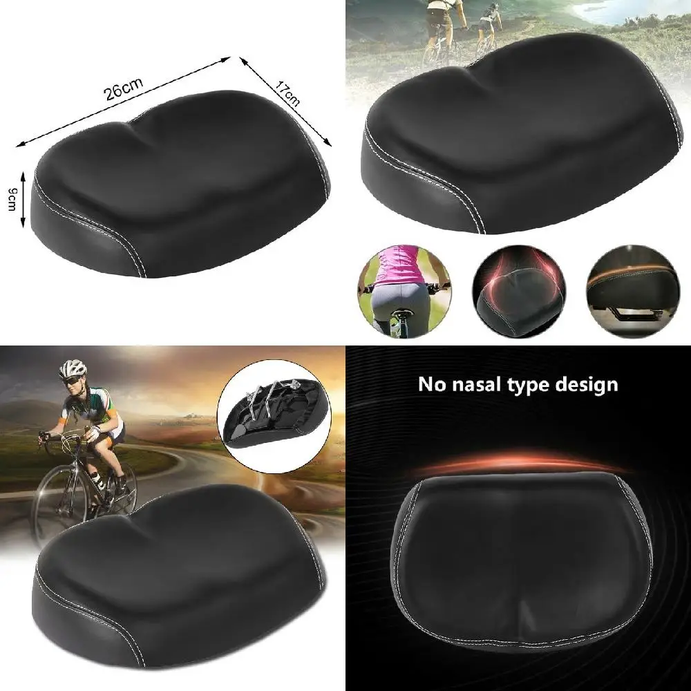 

Luxuriously Soft Comfortable No-Pressure Widened Leather Bike Seat Cushion Accessories for Maximum Comfort Riding.