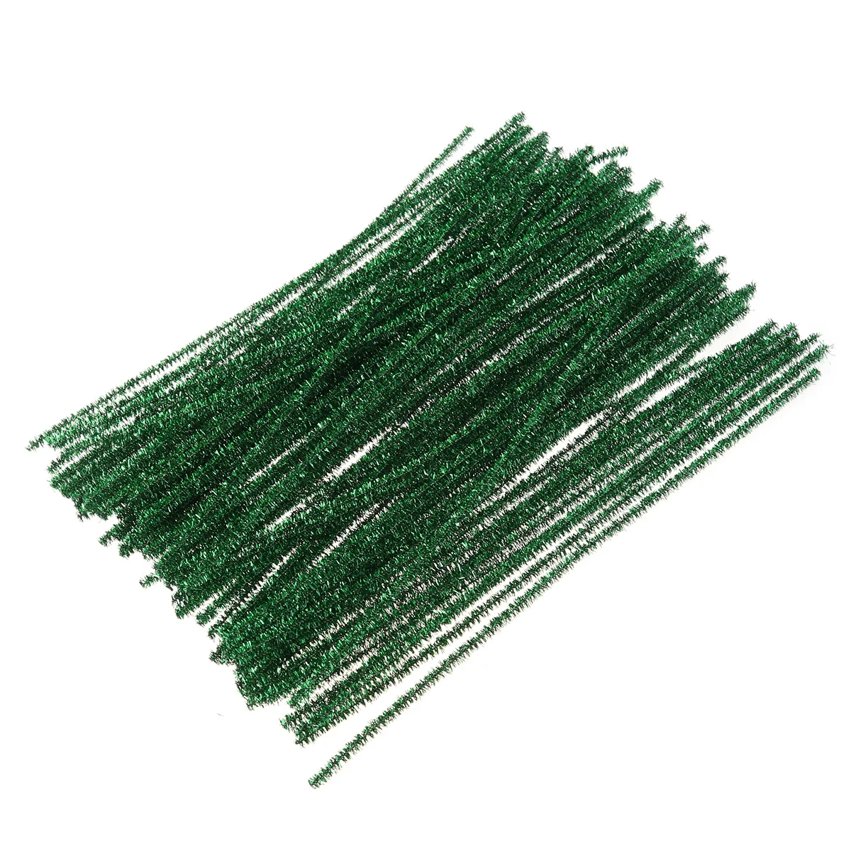 

100PCS Green Creative Pipe Cleaner Plush Twisted for Christmas Tree Decoration Kids