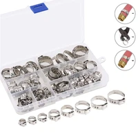 4580pcs stainless steel tube clip single ear stepless pliers hose clamps 5 8 23 5mm 304 rings hose clamp fitting pluming tools
