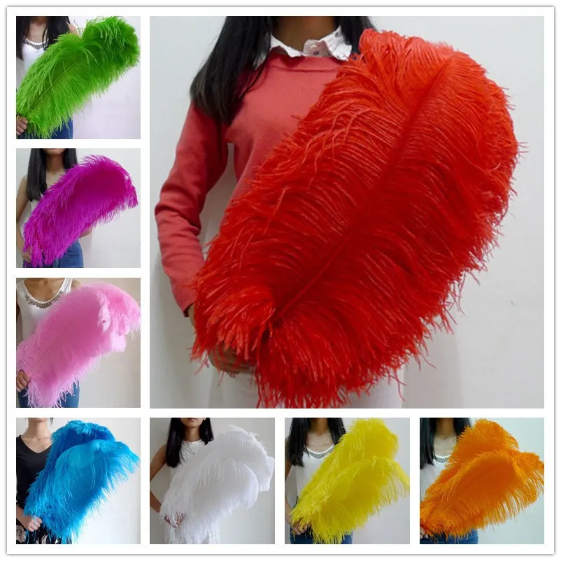 

100pcs/lot Fluffy Ostrich Feather 65-70CM 26-28Inch Christmas Accessories Feathers for Craft Home Party DIY Plumes