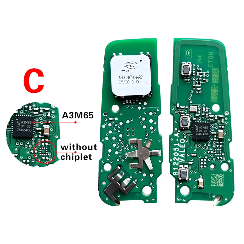 

CN 009047 OEM A3M15 A3M05 A3M65 Чип для Peugeot 5008 508 Smart Key PCB 2020 3 кнопки IM3A AES NCF29A1 IM3A 434 МГц Keyless Go