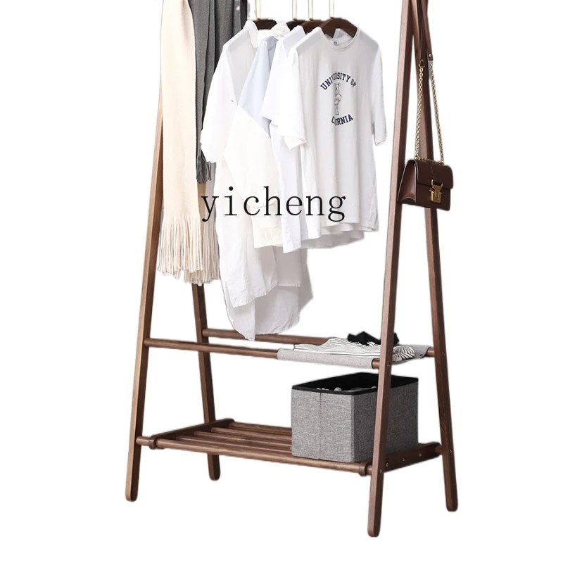 

XL Black Walnut Wooden Hallstand Solid Wood Hanger Floor Indoor Hanger