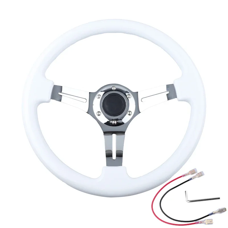 

Универсальный 14-дюймовый белый руль из АБС-пластика JDM Drift Sport руль 350 мм тюнинг игровой руль для автомобиля